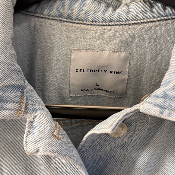 Celebrity Pink Distressed Light Blue Jean Jacket - Picture 6 of 6